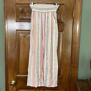 BeBop Striped Linen Pants with Pockets